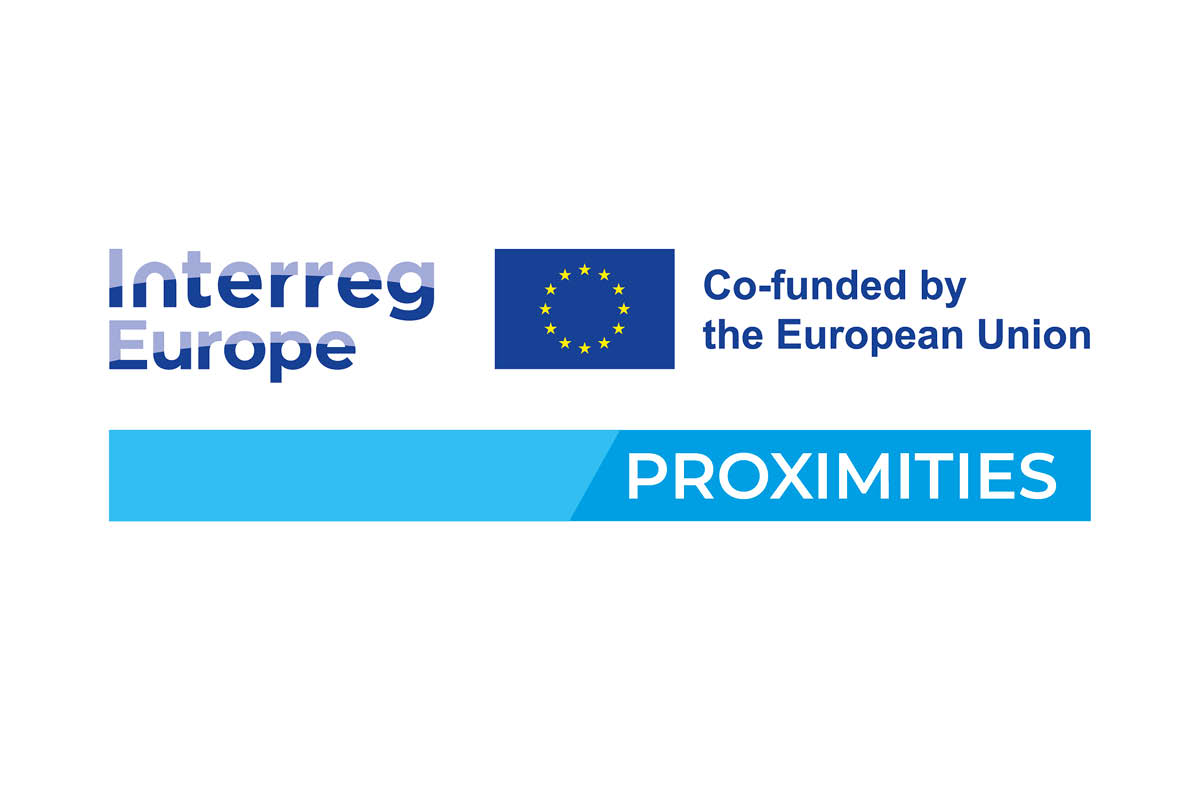 Logotyp för projektet Proximities, finansierat av Interreg Europe, EU